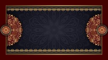 Elegant dark patterned design with gold accents vector