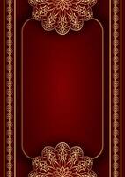 Red and gold floral pattern vector