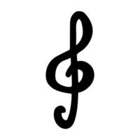 Treble clef doodle Hand drawn musical symbol Single element for web, design, decor, logo vector