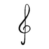 Treble clef doodle. Hand drawn musical symbol. Single element for print, web, design, decor vector