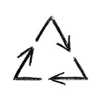 nine Hand drawn recycle arrow icon Recycling resources symbol Reuse of materials, zero waste, green environment, saving the planet vector