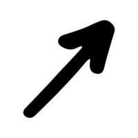 Hand drawn ink arrow illustration in sketch style. Business clipart. Single element for design vector