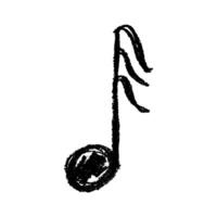 Musical note doodle. Hand drawn musical symbol. Single element for print, web, design vector