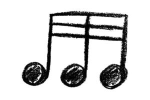 Musical note doodle. Hand drawn musical symbol. Single element for print, web, decor, design, logo vector
