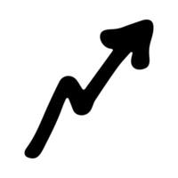 Hand drawn ink arrow illustration in sketch style. Business doodle clipart. Single element vector