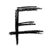 Single element for design Hand drawn swiss franc currency symbol. Brush stroke doodle vector