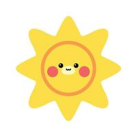 Cute smiling yellow sun with lion face editable design illustration vector