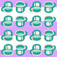 Seamless Enamel Camping Mug Pattern vector