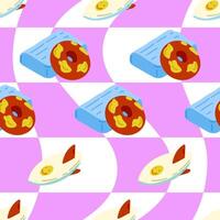 Seamless Surfboard Float Ring Pattern vector