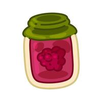 Cartoon Raspberry Jam Jar Illustration vector