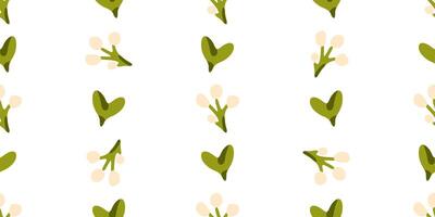 Seamless Berry and Leaf Pattern vector