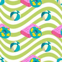 Seamless Pool Float and Ball Pattern vector