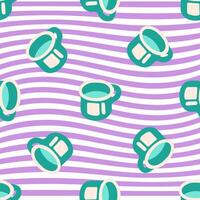Seamless Retro Camping Mug Pattern vector