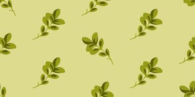 Seamless Green Leaf Branch Pattern vector