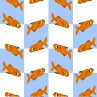 Seamless Orange Fish Check Pattern vector