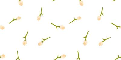 Seamless Cream Floral Bud Pattern vector