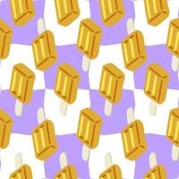 Seamless Yellow Ice Cream Pattern vector