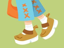 Cartoon Summer Platform Sandals vector