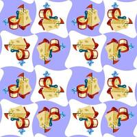 Seamless Beach Sandcastle Pattern vector