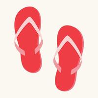 Red flip flops. Slippers icon. Beach accessories. Element for design. vector
