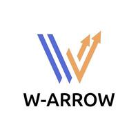 Letter W with Upward Arrow Symbol vector