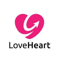 Heart Logo With Hidden Arrow Element vector