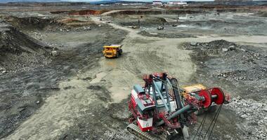Mining operations extracting minerals in a quarry. Stock clip video