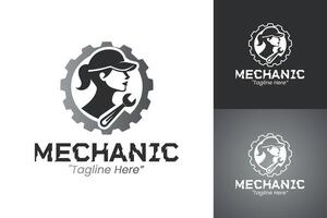 Minimalist Mechanic Logo for Auto Repair Branding and Identity vector