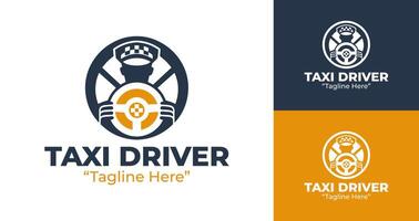 Minimalist Taxi Driver Logos for Branding with Stylish Round Elements vector