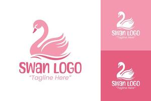 Creative Swan Logo Design with Elegant Pink and White Theme for Branding vector