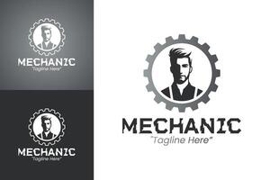 Auto Mechanic Logo Design with Tools for Garage Branding vector