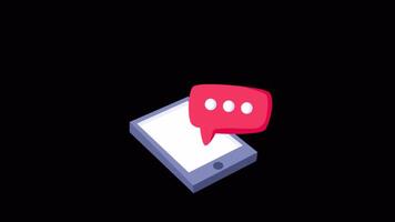 Viewing Chat Bubbles 2D Flat Animations on Transparent background video