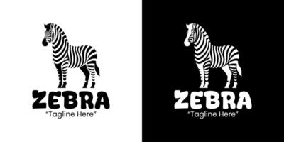 Stylish Zebra Logo Design Featuring Black and White Stripes for Custom Branding Solutions vector