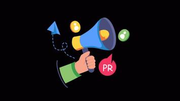 Public relations 2D Flat Animations on Transparent backgroundPublic relations 2D Flat Animations on Transparent background video