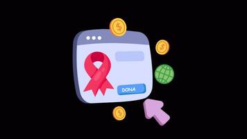 Donation Website 2D Flat Animations on Transparent background video
