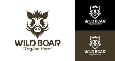 Minimal Wild Boar Logo with Professional Branding Design in Brown vector