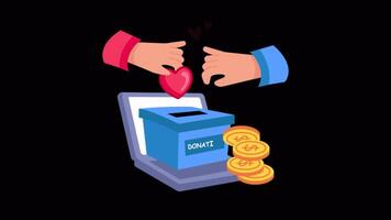 Online Donation 2D Flat Animations on Transparent background video