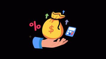 Profit 2D Flat Animations on Transparent background video