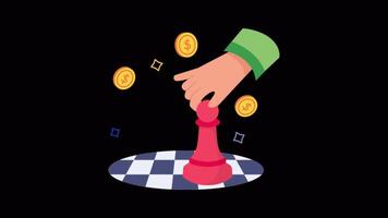 Business Strategy 2D Flat Animations on Transparent background video