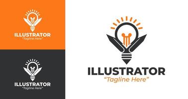Clean and Professional Black and Orange Illustrator Logo for Business Branding vector
