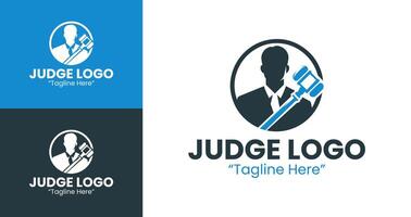 Minimalist and Elegant Judge Logo Designs for Court and Legal Services Branding vector