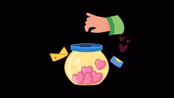 Give Love 2D Flat Animations on Transparent background video