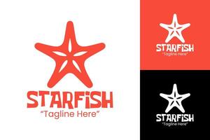 Creative Red Starfish Icon for Minimalist Logo and Business Branding vector
