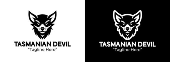Bold Tasmanian Devil Logo Design for Business Branding in Black and White vector