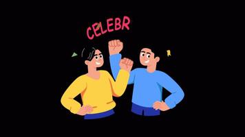 Celebration 2D Flat Animations on Transparent background video