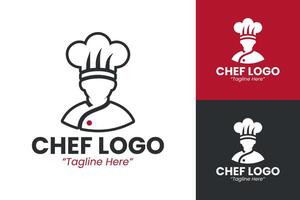 Professional Chef Logo with Modern and Minimalist Red and Black Design for Branding vector
