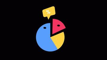 Pie Chart Analysis 2D Flat Animations on Transparent background video