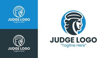 Stylish and Customizable Judge Logos for Lawyers and Legal Services Branding vector