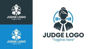 Professional and Modern Judge Logos for Legal Branding and Business Identity vector