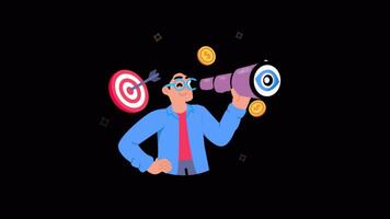 Business Vision 2D Flat Animations on Transparent background video
